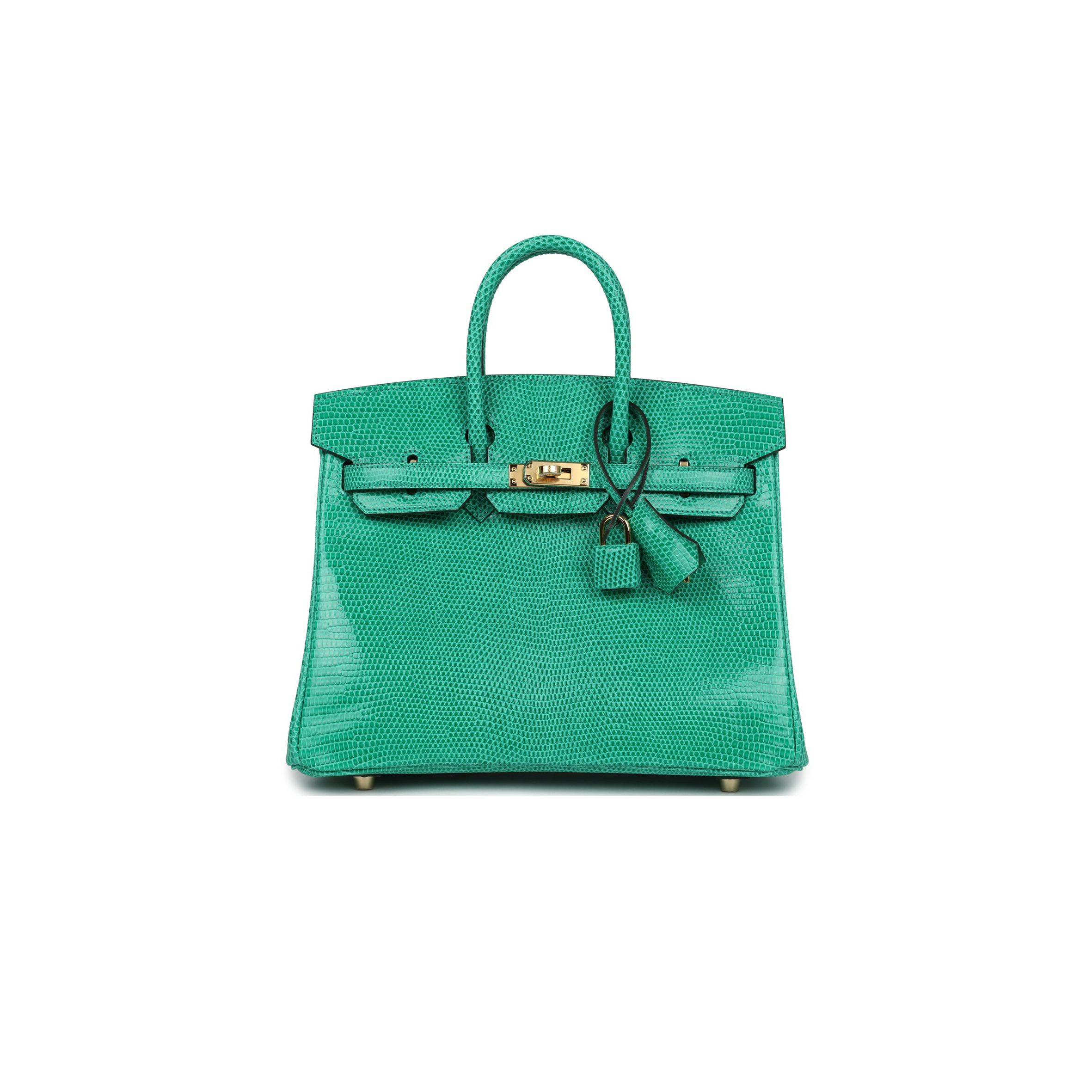 H**mes master birkin 25 lizard bamboo green gold buckle h028352ca19 (25*20*13cm)